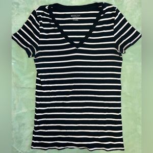 B&W Striped Fitted Tee